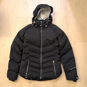 Obermeyer Women Size 4 Down Jacket Synthetic Hooded Full Zip Ski Snow Winter